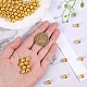 SUNNYCLUE 100Pcs Golden Beads 8mm Tibetan Style Textured Gold Beads Bulk Frosted Brass Metal Bead Round Shiny Ribbon Pattern Beads Loose Spacer Beads for Jewelry Making Beading Kit DIY Craft Supplies KK-SC0003-40-3