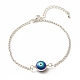 Enamel Evil Eye Link Bracelet with 304 Stainless Steel Rolo Chains for Women BJEW-JB08156-1