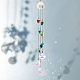GORGECRAFT 7pcs Coloful Crystal Chandelier Lamp Lighting Drops Pendants Balls Prisms Hanging Glass Prisms Parts Suncatcher for Home Garden Decoration GLAA-GF0001-05-6