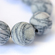 Frosted Natural Black Silk Stone/Netstone Round Bead Strands X-G-E334-6mm-25-4