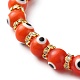 Bracelets extensibles perlés faits à la main au chalumeau mauvais œil BJEW-JB06463-05-2