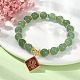 Natürliche grüne Aventurin-Armbänder mit runden Perlen BJEW-JB09846-01-2