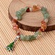 Christmas Tree Natural Gemstone Beaded Stretch Charm Bracelets BJEW-JB02255-1