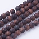 Frosted Natural Tiger Eye Beads Strands G-G735-11F-6mm-1