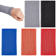 Fingerinspire 10pcs 5 couleurs motif de côtes manches en polyester FIND-FG0001-66-1