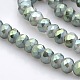 Full Rainbow Plated Faceted Rondelle Imitation Jade Glass Beads Strands GLAA-A024C-FR01-1