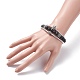 3 Stück 3 Stil runde synthetische schwarze Stein- und Hämatit-Perlen-Stretch-Armbänder im Set BJEW-JB07688-03-3
