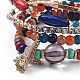 Chaîne de coupe en strass en alliage et ensembles de bracelets extensibles multicouches BJEW-SZ0001-012A-2