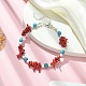 Bracelets de perles en corail synthétique BJEW-TA00374-2