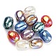 Perles européennes en acrylique plaqué irisé arc-en-ciel OACR-P023-12-1