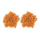 Плетеные серьги-гвоздики с цветком из бисера EJEW-MZ00072-01-1