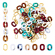 SUPERFINDINGS 120Pcs 6 Colors Two Tone Acrylic Linking Rings OACR-FH0001-036-1