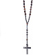 Collana con perle di rosario in occhio di tigre naturale WG81562-01-1