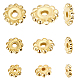 Beebeecraft 1 Box 15Pcs Flower Spacer Beads Sterling Silver 3 Size 4.5/5.5/7.5mm Small Round Daisy Flower Sided Spacer Beads Caps for DIY Jewellery Making Bracelets Earrings (Gold) STER-BBC0001-95G-1