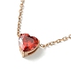 Collier pendentif en verre coeur rouge AJEW-Z025-03RG-2