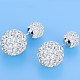 Polymer Clay Rhinestone Double Sided Round Ball Stud Earrings EJEW-BB58768-1