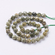 Chapelets de perles de feuille d'argent en jaspe naturel G-J376-45-8mm-2