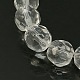 Halb handgemachte facettierte transparente runde Glasperlen Stränge X-GF6mmC01-1