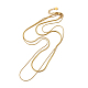 Chapado en iones (ip) 304 cadena de serpiente y espiga redonda de acero inoxidable collar de doble capa para hombres y mujeres NJEW-E046-03G-2