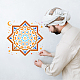 FINGERINSPIRE Eid al-Fitr Drawing Stencil 30x30cm Reusable Eid al-Fitr Theme Painting Stencil Mandala Stencil Moon Star Stencil for Painting on Furniture DIY-WH0172-599-5