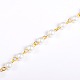 Perlas de cristal redondas hechas a mano cadenas para hacer collares pulseras AJEW-JB00036-01-1