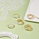 5 шт. 5 стильных стеклянных плетеных цветочных кольца для женщин RJEW-JR00492-2