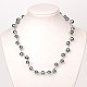Collane di perle di vetro in ottone da donna alla moda NJEW-JN00845-02-1