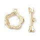 Brass Micro Pave Clear Cubic Zirconia Toggle Clasps KK-P234-64G-2