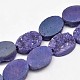 Oval Electroplated Natural Druzy Quartz Crystal Beads Strands G-A142-02A-1