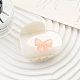 Heart with Bowknot Cellulose Acetate(Resin) Claw Hair Clips PW-WG50019-07-1