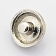 Flat Round Antique Silver Zinc Alloy Grade A Rhinestone Jewelry Snap Buttons SNAP-O020-17E-NR-2