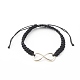 Conjuntos de pulseras de cordón trenzado de cordón de nylon ajustable BJEW-JB06215-4
