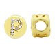 Brass Micro Pave Clear Cubic Zirconia Beads KK-T030-LA843-PX3-1