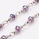 Faceted Glass Handmade Beaded Chains AJEW-JB00298-01-1