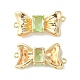 Brass Pave Cubic Zirconia Connector Charms KK-L208-01G-04-1