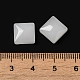 ガラスカボション  天然石風  正方形  ホワイト  10x10x4mm GLAA-B017-02A-4