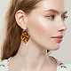 ANATTASOUL 2 Pairs 2 Colors Acrylic Tropical Leaf Dangle Stud Earrings EJEW-AN0001-19-4