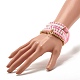 6Pcs 6 Style Handmade Polymer Clay Heishi Beads Stretch Bracelets Set BJEW-JB07514-3