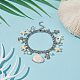 Synthetic Turquoise Starfish & Natural Shell & Shell Pearl Charm Bracelet BJEW-TA00217-2