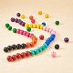 Pandahall Elite about 400 pcs 10 Mixed Color Dyed Wood Beads Round 14mm Wooden Beads for Jewelry Making WOOD-PH0003-03-3