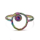 Chapado en iones de color del arco iris (ip) 304 anillos abiertos de acero inoxidable RJEW-A005-08-2