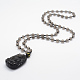 Natürliche Obsidian Perlen Anhänger Halsketten NJEW-E116-01-1