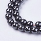Non-magnetic Synthetic Hematite Bead Strands G-R193-19-8mm-3