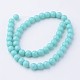Opaque Solid Color Glass Beads Strands GLAA-D080-6mm-03-2