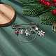 Caja de regalo de navidad y copo de nieve y amuletos de santa claus broche de seguridad de aleación JEWB-TA00001-2