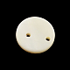 2 agujero botones de concha de agua dulce plana redonda SHEL-Q005-11-2
