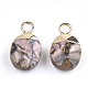 Electroplate Natural Rhodonite Charms G-S344-09B-2