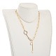 Star & Moon & Cross Brass Lariat Necklaces Sets NJEW-JN03041-10