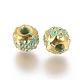 Legierung Tibetische Perlen, Rondell, holperig, goldene & grüne Patina, 4.2x3.8 mm, Bohrung: 1.2 mm