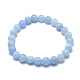 Bracelets extensibles en perles de jade blanches naturelles et teintes X-BJEW-K212-B-018-2